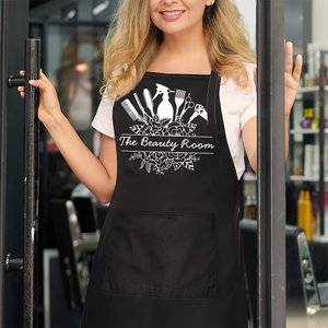 Personalisierte Multicolor haltbar wasserdicht Barbier Element Schürze mit Text Barber Shop Beauty Salon Geschenk für Haar-Liebhaber