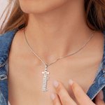 Personalized Dainty Name Cross Necklace Religious Jewellery Baptism Christmas Gift for Christian Women