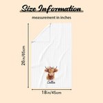 Personalised Cute Floral Highland Cow 100% Cotton Waffle Tea Towel with Name Kitchen Decor Birthday Gift for Highland Cow Lovers