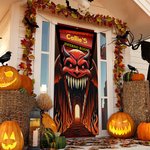 Personalized Dante Ghost Pattern Banner Door Cover with Name Home Decor Halloween Party Gift for Family Friend