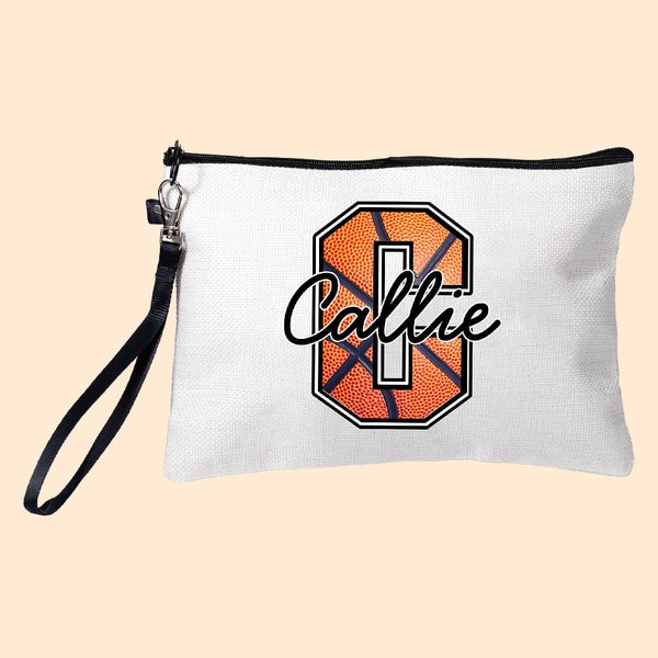 Sac de maquillage personnalisé pour basket-ball, balle molle, base-ball, football, avec dragonne, cadeau d'anniversaire pour les femmes passionnées de