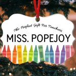 Ornement en Céramique Colorée Personnalisé avec Nom et Texte Cadeau d'Appréciation pour Professeur