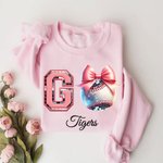 Personalizado Go Disco Baseball Football Basketball Coquette Bow Game Day Sudadera con Nombre Regalo de Cumpleaños para Mujer Niña Deporte Mamá