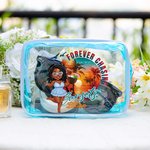 Personalized Forever Chasing Sunsets Cartoon Black Woman Clear Makeup Bag with Name Birthday Anniversary Christmas Gift for Women