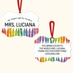 Ornement en Céramique Colorée Personnalisé avec Nom et Texte Cadeau d'Appréciation pour Professeur