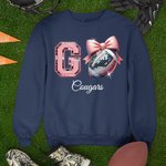 Personalizado Go Disco Baseball Football Basketball Coquette Bow Game Day Sudadera con Nombre Regalo de Cumpleaños para Mujer Niña Deporte Mamá