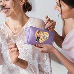 Personalized Y2K Style Cartoon Character Heart Design PU Leather Makeup Bag with Name Birthday Travel Accessory Birthday Gift for Women Sisters