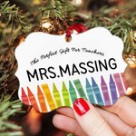 Ornement en Céramique Colorée Personnalisé avec Nom et Texte Cadeau d'Appréciation pour Professeur