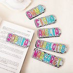 Personalised Colorful Dalmatian Dot Name Magnetic Bookmark Clips with Card Birthday Back to School Gift for Book Lover Bookworm