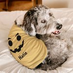 Personlig Pumpkin Face 100% bomull ärmlös hundtröja med namn Rolig husdjursdräkt Halloweenpresent för husdjursälskare Ägare