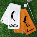 Personalized Super Absorbent Multiple Colours Cotton Golf Waffle Towel with Name Hanging Clip Birthday Gift for Golf Lovers