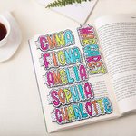 Personalised Colorful Dalmatian Dot Name Magnetic Bookmark Clips with Card Birthday Back to School Gift for Book Lover Bookworm