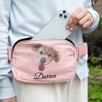 Personalisierte Wasserdichte Hund Katze Avatar Gürteltasche mit Namen und Verstellbarem Riemen Haustier Motiv Geburtstag Geschenk für Tierliebhaber