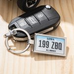 Personalized USA State Car License Plate Keychain with Text and Photo Car Accessory Birthday Gift for Men