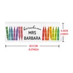 Personalized Rainbow Crayon Acrylic Desk Name Plate with Name Christmas Teacher Appreciation Office Decor Gift for Teacher