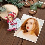 Personalisierte Weihnachtsmann Elch Foto Stroh Topper Zubehör für Stanley Tumbler Cup Party Favorit Weihnachtsgeschenk für Familie Freund