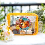 Personalized Forever Chasing Sunsets Cartoon Black Woman Clear Makeup Bag with Name Birthday Anniversary Christmas Gift for Women