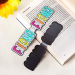 Personalised Colorful Dalmatian Dot Name Magnetic Bookmark Clips with Card Birthday Back to School Gift for Book Lover Bookworm