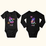 Personalizado Halloween Calabaza Neón Fantasma 100% Algodón Body con Nombre Truco o Trato Regalo para Bebé Niña Niño