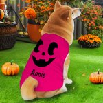 Personlig Pumpkin Face 100% bomull ärmlös hundtröja med namn Rolig husdjursdräkt Halloweenpresent för husdjursälskare Ägare