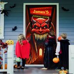 Personalized Dante Ghost Pattern Banner Door Cover with Name Home Decor Halloween Party Gift for Family Friend