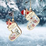 Personalisierte niedliche Rentier Strumpf Form hölzerne schütteln Weihnachten Ornament mit Namen erste Weihnachten neugeborenes Geschenk für Baby Jungen Mädchen