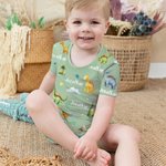 Personalised Cute Dinosaur Soft Kid Pajamas Set with Name Birthday Christmas Gift for Boys Girls