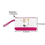 Trousse de Maquillage Personnalisée avec Personnage Nom Fleur de Naissance Sac Cosmétique avec Bracelet Cadeau Mariage Anniversaire pour Femme Fille