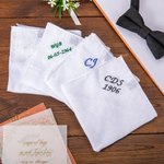 Fazzoletto di lino ricamato personalizzato con monogramma arrotolato a mano con scatola Regalo di nozze di Natale per uomini fidanzati sposi