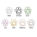 Personalisierte Draht-Worte und -Pfote Dekoration mit Namen Handgemachte Wand Kunst Weihnachten Geburtstag Erinnerung Geschenk für Tierliebhaber