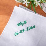 Fazzoletto di lino ricamato personalizzato con monogramma arrotolato a mano con scatola Regalo di nozze di Natale per uomini fidanzati sposi