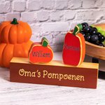 Gepersonaliseerde Pompoenen Familie Blok Set Herfst Houten Teken Decor Voor Thuis Tafel Plank Halloween Thanksgiving Cadeaus