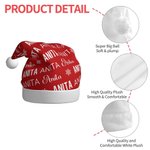 Chapeau de Père Noël en Peluche Personnalisé avec Nom Design Flocon de Neige Cadeau de Noël pour Enfant Famille