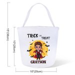 Panier de bonbons d'Halloween personnalisé avec nom Chauves-souris Vampire Seau de bonbons d'Halloween Cadeau d'Halloween pour enfants