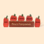 Gepersonaliseerde Pompoenen Familie Blok Set Herfst Houten Teken Decor Voor Thuis Tafel Plank Halloween Thanksgiving Cadeaus