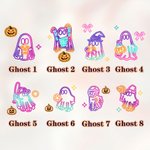 Personalized Neon Ghost Reusable Canvas Tote Bag with Name Halloween Gift for Family Friend