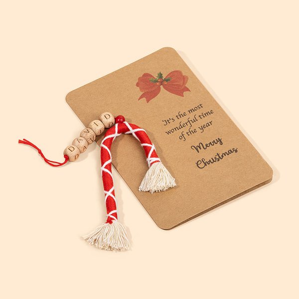 Décoration de sucre d'orge personnalisée faite à la main avec carte Cadeau de Noël pour la famille et les amis