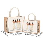 Personalized Bride Cheers with Bridesmaids Jute Canvas Tote Bag with Name and Blessing Quote Wedding Party Bridal Shower Gift for Bride