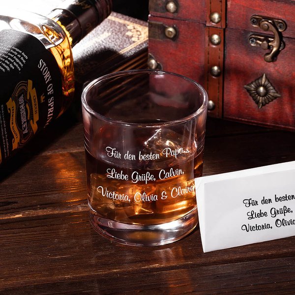 Personalisiertes Whisky Glas mit Handschriftlicher Text Gravur Oktoberfest Geburtstag Vatertag Geschenk für Herren Schnaps-Liebhaber