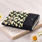 Personalised Handmade Daisy Floral Book Sleeve Book Cover Protector with Name Birthday Back to School Gift for Book Lovers Bookworm