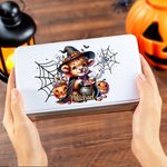 Personalisierte Aquarell Kürbis Tier Fledermaus Lebensmittelqualität Metall Süßigkeiten Schokolade Dose mit Namen Halloween Geschenk für Kinder