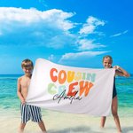 Personalized Colourful Cousin Crew Quick Dry Oversized Beach Towel with Name Summer Travel Essential Gift for Family Kids