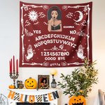 Personalized Ouija Board Witch Design Tapestry with Name Halloween Wall Decor Gift for Family
