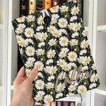 Personalised Handmade Daisy Floral Book Sleeve Book Cover Protector with Name Birthday Back to School Gift for Book Lovers Bookworm