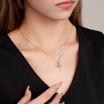 Personalizado Dainty Ballerina Nombre Collar con piedra de cumpleaños Aniversario de regalo para bailarina de ballet