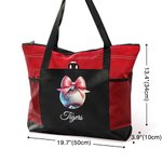 Henkilökohtainen Disco Ball vaaleanpunainen Coquette keula suuri Kangaskassi nimi syntymäpäivä joululahja naisille