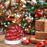 Chapeau de Père Noël en Peluche Personnalisé avec Nom Design Flocon de Neige Cadeau de Noël pour Enfant Famille