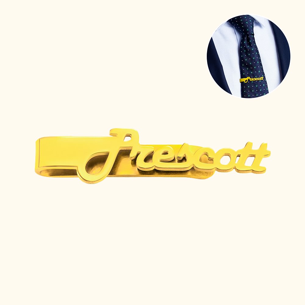 Pince à Cravate en Acier Inoxydable Personnalisée avec Nom Cadeau Anniversaire Fête des Pères pour Hommes Mari