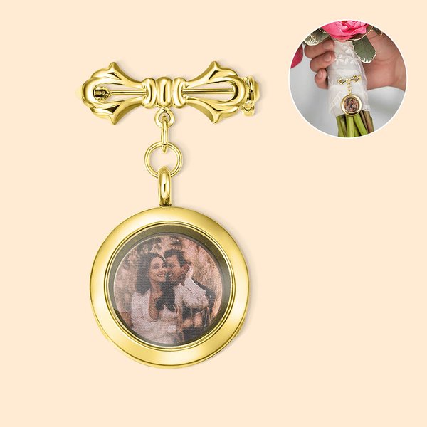 Photo Lapel Pin Bouquet Charm for Wedding Graduates
