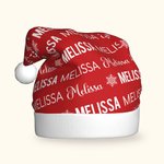 Chapeau de Père Noël en Peluche Personnalisé avec Nom Design Flocon de Neige Cadeau de Noël pour Enfant Famille